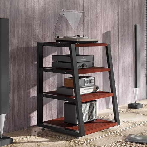 HiFi-Media-Ständer – AV-Komponenten-Audio-Schrank mit Ablageflächen, Stereo-Racks und Medienturm für organisierte Audiogeräte von Generisch