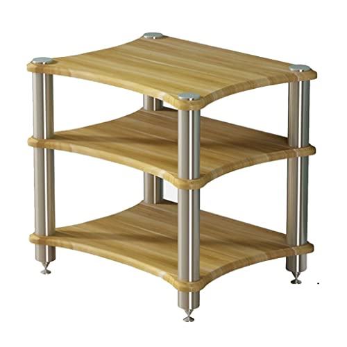 HiFi-Regal mit 3 Ebenen, braunes AV-Regal, TV-Ständer, Lautsprecher, Verstärker, Schrank, 60 x 48 x 62 cm, modernes Design für Heimunterhaltungssystem von Generisch