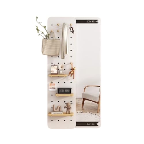 Hide Wandmontierter Spiegel, Hängespiegel in voller Länge mit Gleitschiene, 2-in-1-Design für Schlafzimmer, Badezimmer, Eingangsbereich, Aufbewahrungslösung von Generisch