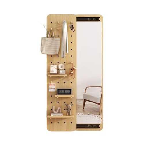 Hide Wandmontierter Spiegel, Hängespiegel in voller Länge mit Gleitschiene, 2-in-1-Design für Schlafzimmer, Badezimmer, Eingangsbereich, Aufbewahrungslösung von Generisch