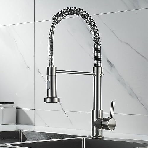 High Arc Pull Down Küchenspüle Wasserhahn - Edelstahl Mischbatterie mit 360° Schwenkbar Einhebelsteuerung 2 Sprühmodi Modernes Design für einfache Küchenbenutzung von Generisch