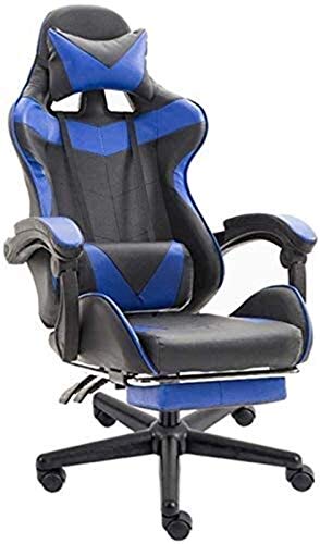 High Back Racing PC Gaming Stuhl Computer Gaming Stühle mit Schreibtisch-Rückenlehne und Sitzfläche PU Leder Blau 70 x 70 x 125 cm von Generisch