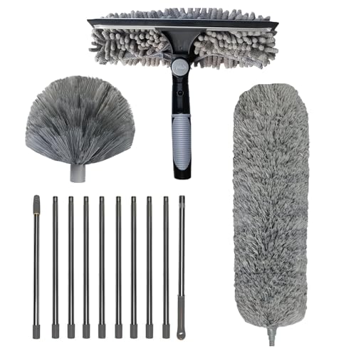 High Duster, Long Handle Extendable Wand Reach, 2.47 Inch Lightweight & Flexible, Wall Tools for Staircases Vaulted Ceilings Curtain Rods and Behind Furniture with Straining Arms von Generisch