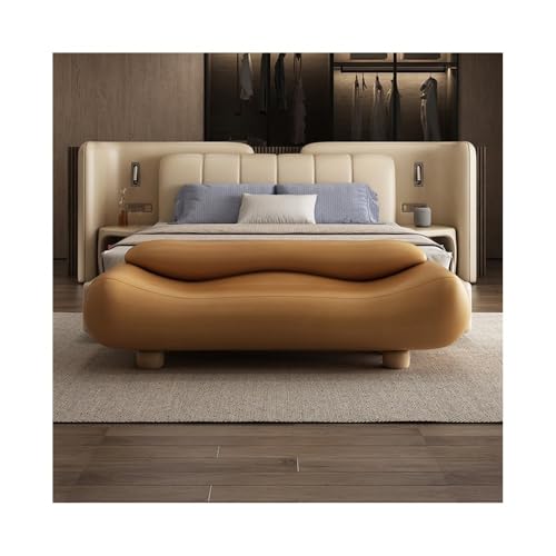 High-End Wy Orange Nachttisch Bank mit Rückenlehne – Stilvoller Schlafzimmer-Bett-Endhocker, bequeme Sofa-Lange Bank, vielseitige Couch- und Nachttisch-Sitzlösung von Generisch