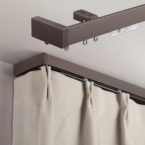 High Shading Single Curtain Track Premium Ceiling Mount Curtain Rail Track with Screws, Heavy Duty Curtain Rod for Windows/Room Divider High Shading Single Curtain Track Premium Ceiling Mount Curtain Rail Track with Screws, Heavy Duty Curtain Rod for Windows/Room Divider von Generisch