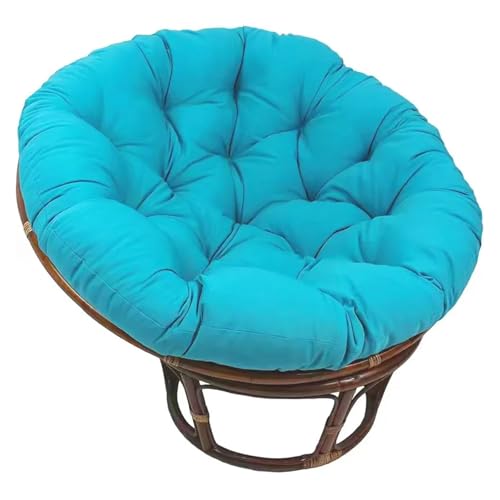 Himmelblaues rundes Kissen für den Außenbereich, Schaukel, Hängekorb, Stuhl, verdickte, weiche Polsterung für Gartensessel und Rattan-Terrassenmöbel, 60 x 60 cm von Generisch