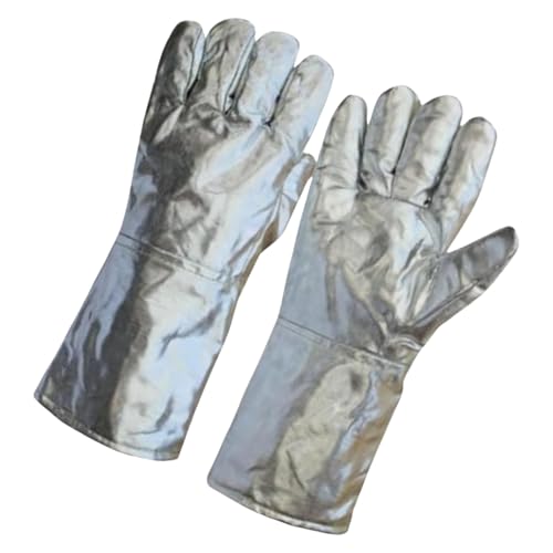 Hitzeisolierte Handschuhe - Aluminiumfolie Feuerschutz Schutzhandschuhe,Sicherheits Arbeitshandschuhe Für Küche Metallurgie Stahlschmelzen Gastronomie Hitzeisolierte Handschuhe - Aluminiumfolie Feuerschutz Schutzhandschuhe,Sicherheits Arbeitshandschuhe Für Küche Metallurgie Stahlschmelzen Gastronomie von Generisch