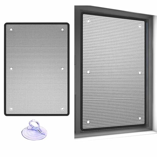 Hitzeschutzfolie Fenster Sonnenschutzfolie Wärmereflektierende Aluminium Folie Mit Saugnäpfen Für Fenster Innen Oder Außen Dachfenster Sonnenschutz(Schwarz,60x180cm) von Generisch