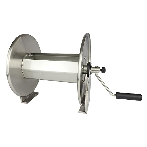 Schlauchtrommel | für Kärcher Kränzle Hochdruckreiniger | bis 400 bar | Edelstahl | 50m Länge | M22x1,5 AG x M22x1,5 AG | Hochdruckschlauch Schlauchaufroller von Generisch