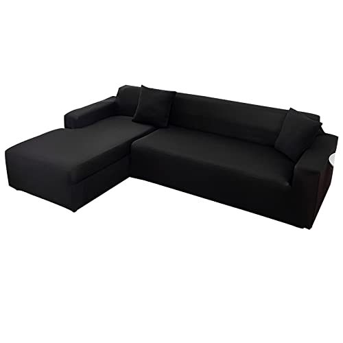 Hochelastischer L-förmiger Sofabezug für 5-6 Sitze, weicher Spandex-Stoff, Haustierschutz, Beige, passend für 3+2 Sofa, dehnbarer Möbelschutz, leicht zu reinigen von Generisch