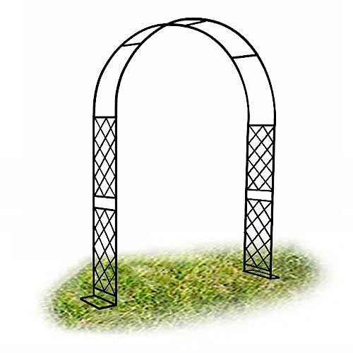 Hochfester schwarzer Metall-Gartenpergola-Rankbogen für Kletterpflanzen, Rosen und Reben, Outdoor-Dekoration für Wege von Generisch