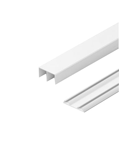 Hochleistungs-Schiebetürschiene for das Dreifachschienenprogramm – Silent Glide-Rad-Ersatzsatz for Kleiderschränke, Scheunen- und Glastüren(Cream,140cm/55in) von Generisch