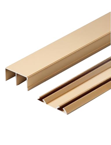 Hochleistungs-Schiebetürschiene for das Dreifachschienenprogramm – Silent Glide-Rad-Ersatzsatz for Kleiderschränke, Scheunen- und Glastüren(Gold,100cm/39in) von Generisch