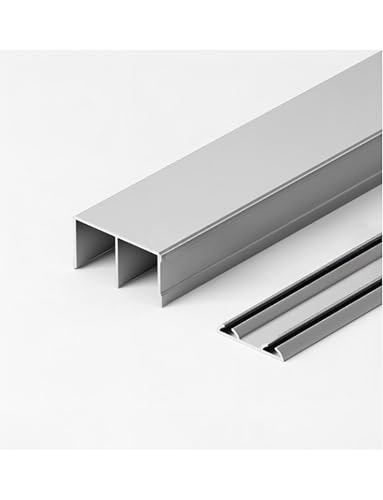 Hochleistungs-Schiebetürschiene for das Dreifachschienenprogramm – Silent Glide-Rad-Ersatzsatz for Kleiderschränke, Scheunen- und Glastüren(Grey,180cm/70.9in) von Generisch