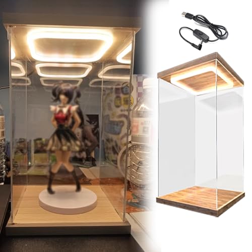 Hochtransparente Acryl-Vitrine mit LED-Beleuchtung, perfekt für Hobby-Figuren Montage und Puppensammlerstücke, staubdichter Schutz Hochtransparente Acryl-Vitrine mit LED-Beleuchtung, perfekt für Hobby-Figuren Montage und Puppensammlerstücke, staubdichter Schutz von Generisch