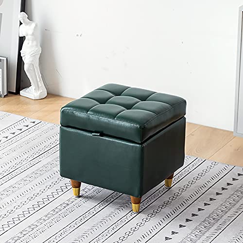 Hochwertige Sitzbank aus PU-Leder für Wohnzimmer und Schlafzimmer, multifunktional, grauer Fußhocker und Schuhe, rechteckiges Design, 39 x 39 x 40 cm, stilvolle Wohnmöbel von Generisch