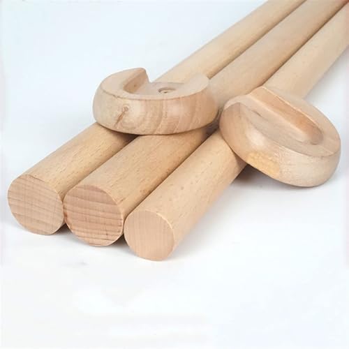 Hochwertige runde Kleiderstange aus Holz zum Aufhängen von Kleidung – 1 Stück Kleiderstange aus Naturholz mit Endstützen, langlebige Querstange für Organisation und Maximierung des Stauraums im von Generisch