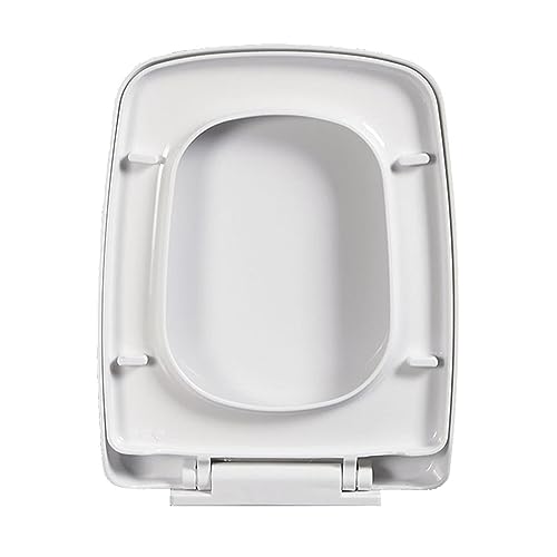 Hochwertiger quadratischer WC-Sitz, Absenkautomatik, antibakterieller Schnellverschluss-Deckel, verdicktes Design, weißer Ersatzbezug für einfache Installation und verbesserten Komfort von Generisch