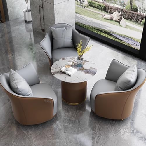 Hochwertiges Hotel-Lobby-Empfangstisch-Set mit Ledersofa & glänzendem runden Couchtisch – stilvolle Ruhefläche Möbel für moderne Räume Hochwertiges Hotel-Lobby-Empfangstisch-Set mit Ledersofa & glänzendem runden Couchtisch – stilvolle Ruhefläche Möbel für moderne Räume von Generisch