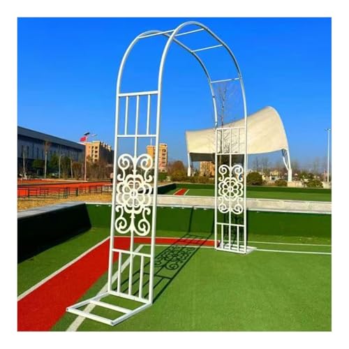 Hochzeits-Rosenbogen-Ornament, Lauben-Pergola, Metall-Gartenbogen mit Blumenmuster, 2,6 m langes Lauben-Spalier, for Hinterhof, Rasen, Terrasse(2.6x2.67x0.4m) von Generisch