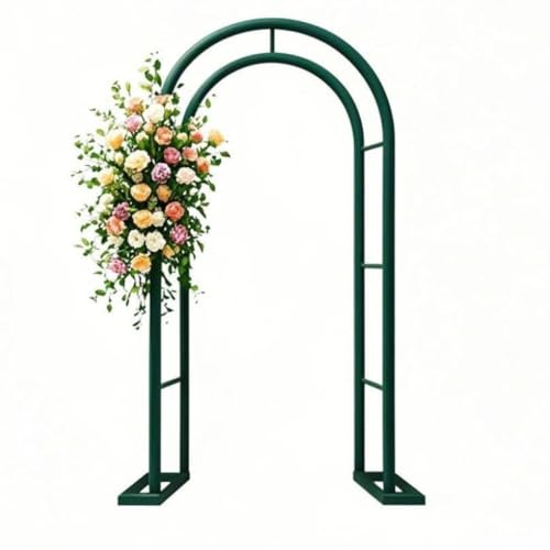 Hochzeitsbogen für den Außenbereich – Gartenlaube aus Metall mit Sockel, perfekt für Kletterpflanzen & Event-Dekoration, erhältlich in Braun & Grün, Größen 0,8 m bis 3,5 m von Generisch