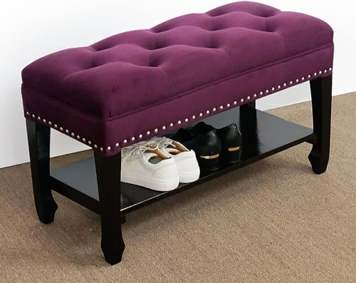 Hocker aus Massivholz mit bequemer Polsterung, perfekt als Schuhbank für Wohnzimmer, Schlafzimmer, Eingangsbereich und Flur Hocker aus Massivholz mit bequemer Polsterung, perfekt als Schuhbank für Wohnzimmer, Schlafzimmer, Eingangsbereich und Flur von Generisch