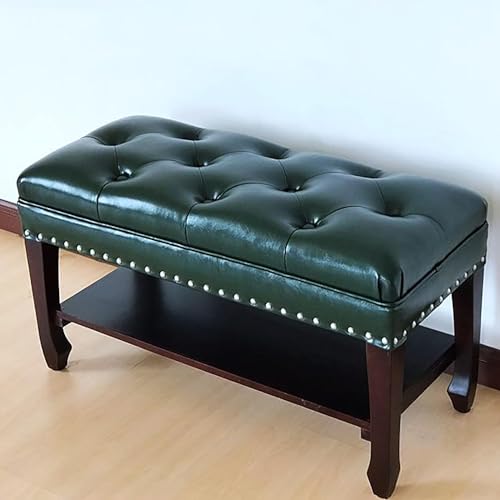Hocker aus Massivholz mit bequemer Polsterung, perfekt als Schuhbank für Wohnzimmer, Schlafzimmer, Eingangsbereich und Flur von Generisch
