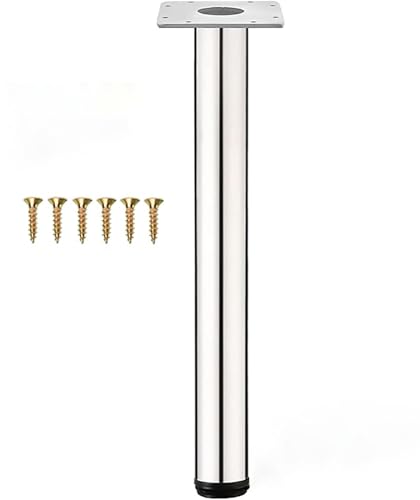 Höhenverstellbare Edelstahl-Tischbeine, rundes Design für Küchentheke und Schreibtisch, 1 Stück, Höhe: 55 cm, perfekt für Frühstücksbar und DIY-Projekte von Generisch