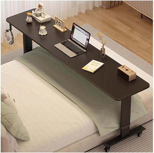 Höhenverstellbarer Beistelltisch auf Rädern – Rollbarer Laptop-Schreibtisch mit ausziehbarem faulem Design, Mehrzweck-Computertisch für Büro, Schlafzimmer, Wohnzimmer – 210 x 40 x 68 cm von Generisch