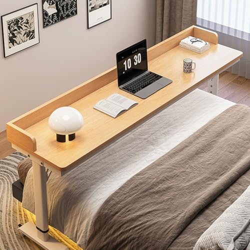 Höhenverstellbarer Betttisch für Laptop mit Rollen, Arbeitstisch über dem Bett, Arbeitstisch mit Trennwänden, mobiler Betttisch, Krankenhaus-Rollbetttisch, Schlafzimmer über dem Betttisch von Generisch