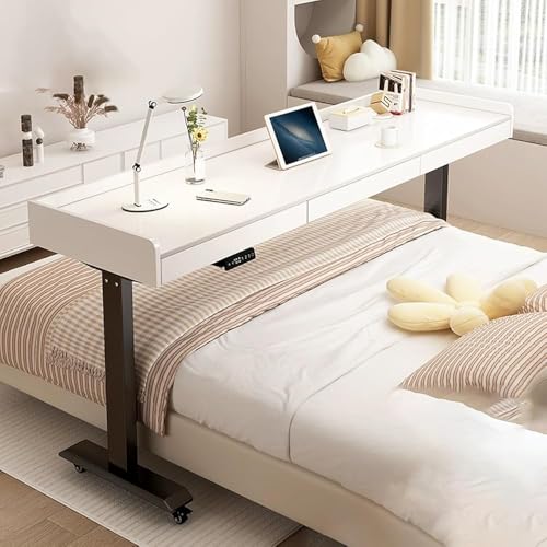 Höhenverstellbarer Betttisch mit Rollen und Schubladen, tragbare Krankenhaus-Rollarbeitsfläche für Laptop und Esszimmer Höhenverstellbarer Betttisch mit Rollen und Schubladen, tragbare Krankenhaus-Rollarbeitsfläche für Laptop und Esszimmer von Generisch