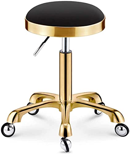 Höhenverstellbarer Drehstuhl - Rollstuhl mit Rollen für Büro, Salon, Tattoo, Küche - Komfortables rundes Design für Zuhause und Arbeit von Generisch