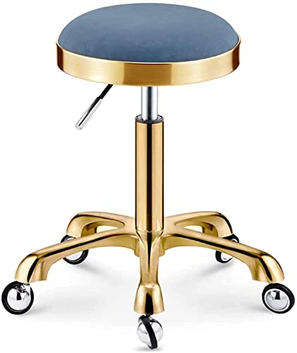 Höhenverstellbarer Drehstuhl - Rollstuhl mit Rollen für Büro, Salon, Tattoo, Küche - Komfortables rundes Design für Zuhause und Arbeit von Generisch