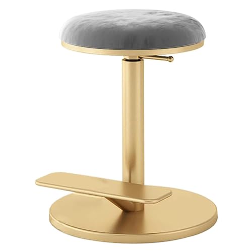 Höhenverstellbarer Samt-Drehhocker – Komfortkissen-Design für Schminktisch, hohe Fußstütze, runder Stuhl Höhenverstellbarer Samt-Drehhocker – Komfortkissen-Design für Schminktisch, hohe Fußstütze, runder Stuhl von Generisch