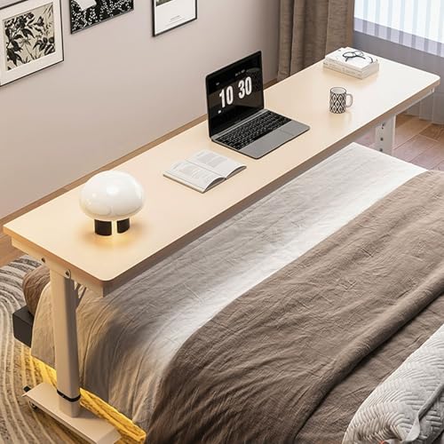 Höhenverstellbarer Überbetttisch mit Rollen, mobiler Rolltisch für Laptop und Heimbüro, vielseitiger Schlafzimmer-Arbeitsplatz Höhenverstellbarer Überbetttisch mit Rollen, mobiler Rolltisch für Laptop und Heimbüro, vielseitiger Schlafzimmer-Arbeitsplatz von Generisch