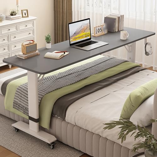 Höhenverstellbarer Überbetttisch mit Rollen für Krankenhaus und Heimgebrauch - Tragbarer Stehtisch Nachttisch, verstellbarer über Betttisch von Generisch