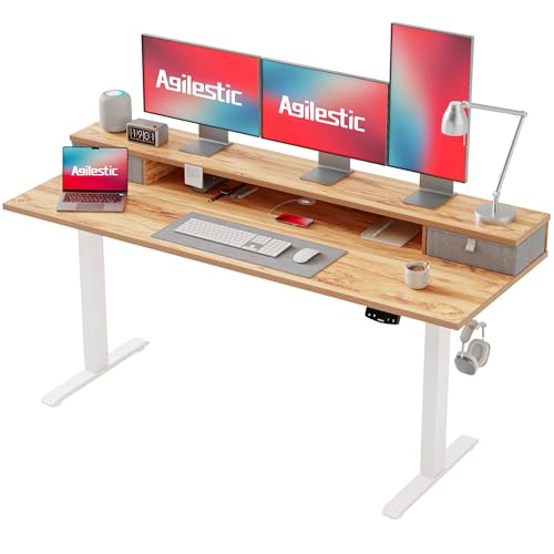 Höhenverstellbarer elektrischer Schreibtisch mit zwei Schubladen, 140 x 60 cm, Memory-Funktion, Sitz-/Steh-Computertisch - Schwarz Höhenverstellbarer elektrischer Schreibtisch mit zwei Schubladen, 140 x 60 cm, Memory-Funktion, Sitz-/Steh-Computertisch - Schwarz von Generisch