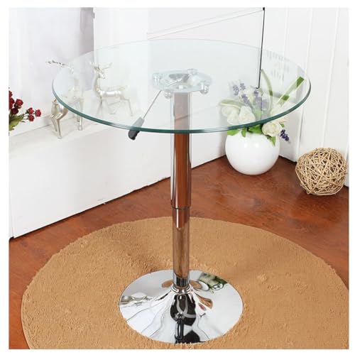 Höhenverstellbarer runder Glas-Esstisch – modernes gehärtetes Design für platzsparende Platzersparnis, perfekt für kleine Räume und Cafés Höhenverstellbarer runder Glas-Esstisch – modernes gehärtetes Design für platzsparende Platzersparnis, perfekt für kleine Räume und Cafés von Generisch