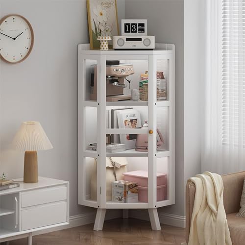 Hohe Glasvitrine, elegantes Bücherregal mit Glastüren, große Vitrine, Aufbewahrungseinheit, perfekte Curio-Vitrine für Sammlerstücke und Heimdekoration Hohe Glasvitrine, elegantes Bücherregal mit Glastüren, große Vitrine, Aufbewahrungseinheit, perfekte Curio-Vitrine für Sammlerstücke und Heimdekoration von Generisch