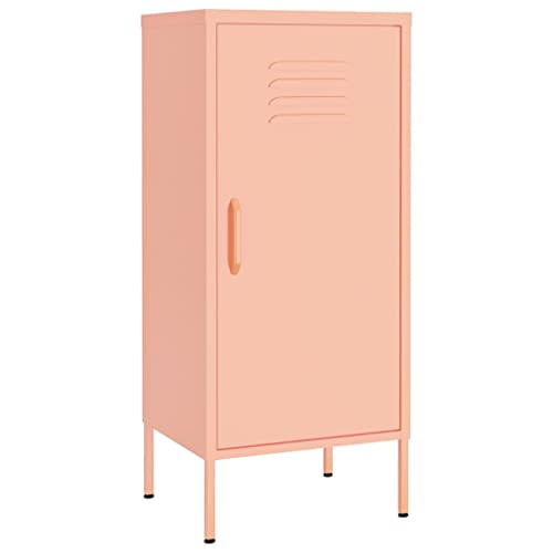 Hoher Aktenschrank aus Metall mit 2 verstellbaren Einlegeböden und Tür, 102 cm Höhe, Küche, Speisekammer, Aufbewahrungsschrank für Wohnzimmer, Schlafzimmer, Büro, Rosa Hoher Aktenschrank aus Metall mit 2 verstellbaren Einlegeböden und Tür, 102 cm Höhe, Küche, Speisekammer, Aufbewahrungsschrank für Wohnzimmer, Schlafzimmer, Büro, Rosa von Generisch