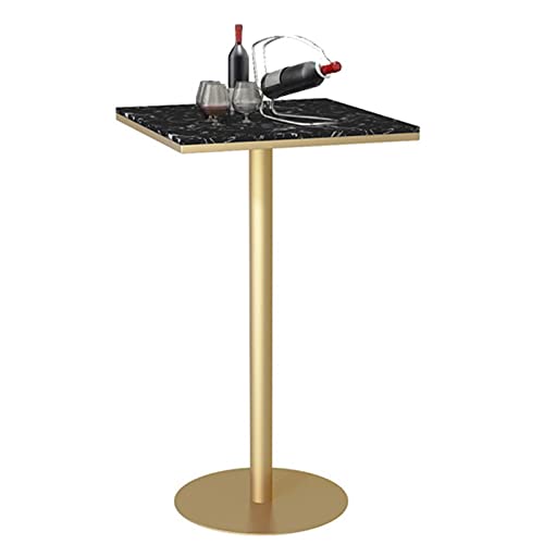 Hoher Bartisch mit Marmorplatte für kleine Räume, elegante Cocktailbar für Esszimmer und Frühstücksecke, moderne quadratische Café-Tresenmöbel Hoher Bartisch mit Marmorplatte für kleine Räume, elegante Cocktailbar für Esszimmer und Frühstücksecke, moderne quadratische Café-Tresenmöbel von Generisch