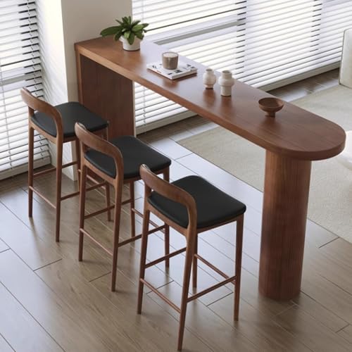 Hoher Bistrotisch aus Massivholz – Schmaler rechteckiger Stehtisch für Kücheninsel und Terrasse – Platzsparender Esstisch, perfekt für kleine Räume (160 x 50 x 105 cm) von Generisch