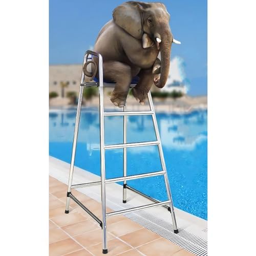 Hoher Rettungsschwimmer Stuhl für Pool Strand Edelstahl Barhocker von Generisch
