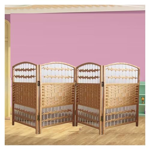 Hohler Kurzer Raumteiler, Tragbare Trennwand Mit 4–6 Paneelen, Gewebter Verdunkelungs-Sichtschutz, Temporäre Wand for Klassenzimmer, Büros Und Zuhause(Yellow,19.68 x 11.81in-4 Pieces) von Generisch