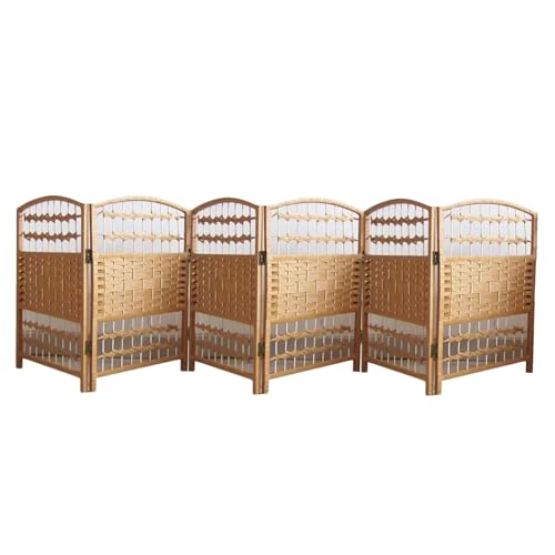 Hohler Kurzer Raumteiler, Tragbare Trennwand Mit 4–6 Paneelen, Gewebter Verdunkelungs-Sichtschutz, Temporäre Wand for Klassenzimmer, Büros Und Zuhause(Yellow,19.68 x 11.81in-6 Pieces) von Generisch
