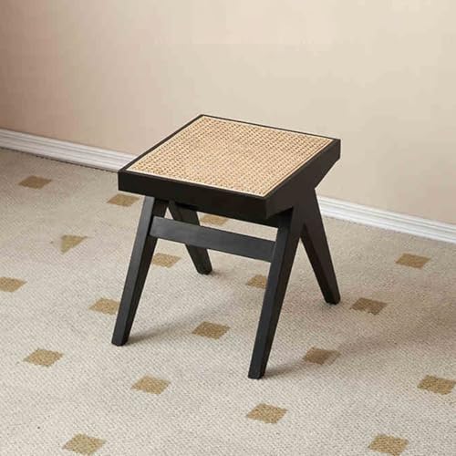 Holz Eingangsbank Rattan Sitzbank mit Beinen aus massivem Eichenholz, modernes Design für Wohnzimmer, Flur, Schlafzimmer, Badezimmer von Generisch