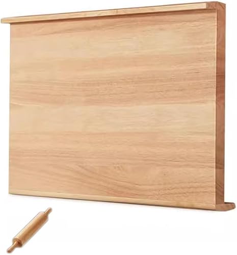 Holz Gebäck Brot Knetbrett mit Nudelholz, Reversible Gebäckbrett mit Lippe, Holz Schneidebrett mit Saftrille, für Metzgerblock, Gemüse, Obst, Gebäck, Käse & Fleisch roh von Holz Gebäck Brot Knetbrett mit Nudelholz, Reversible Gebäckbrett mit Lippe, Holz Schneidebrett mit Saftrille, für Metzgerblock, Gemüse, Obst, Gebäck, Käse & Fleisch roh von von Generisch