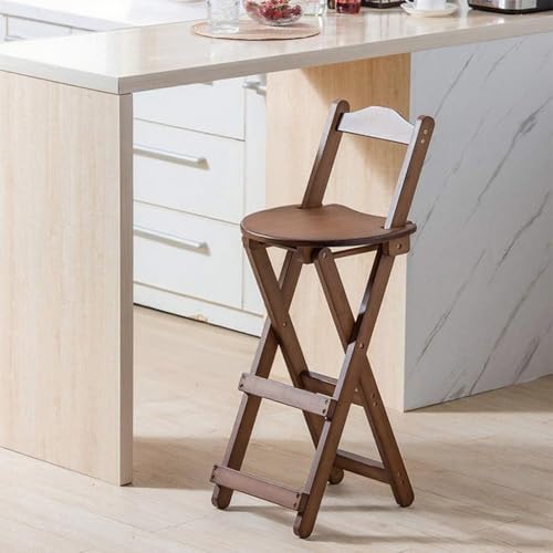 Holz Klappbarer Barhocker - Tragbarer Klappstuhl mit Rückenlehne für Küchentheke, Innen- und Außenbereich, platzsparendes Design Holz Klappbarer Barhocker - Tragbarer Klappstuhl mit Rückenlehne für Küchentheke, Innen- und Außenbereich, platzsparendes Design von Generisch