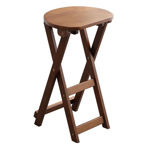 Holz-Klapphocker, rustikale Thekenhöhe, Barhocker, faltbarer Esszimmerstuhl mit Fußstütze für Wohnzimmer und Balkon, rückenfreies Design, platzsparende Lösung von Generisch
