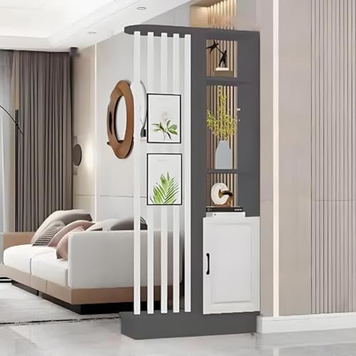 Holz Raumteiler Bücherregal - Freistehender Sichtschutz & Aufbewahrungsschrank mit Regalen, Stilvoller Wandteiler für Home Office & Dekorative Räume von Generisch